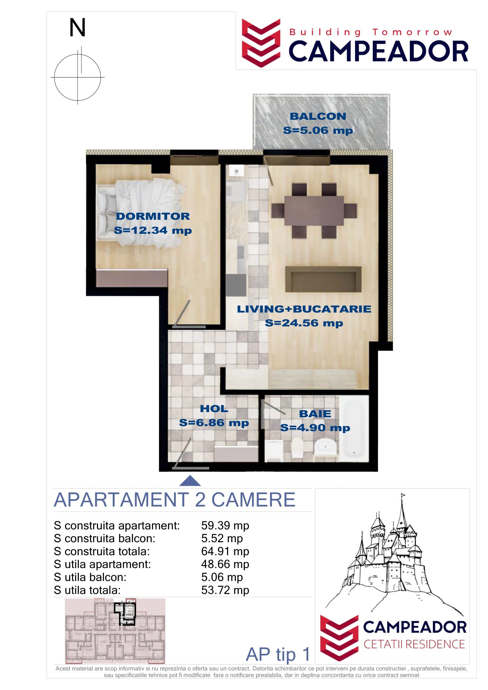 APARTAMENT TIP 1 - Campeador Cetatii Residence